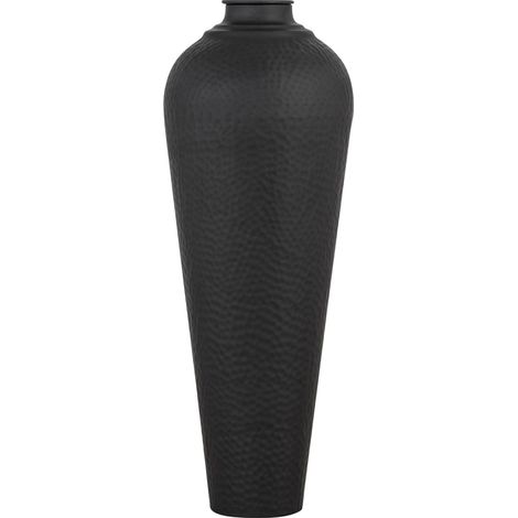 Medium Hammered Vase with Lid - Metal - L31 x W31 x H80 cm - Matt Black Finish