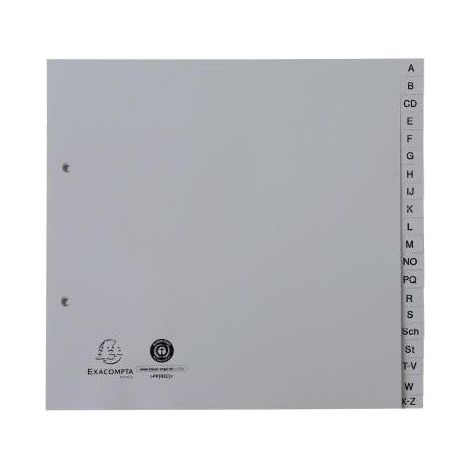 EXACOMPTA A-Z Register Exacompta Forever® DIN A4 Polypropylen grau 20 Registerblätter (1/3)
