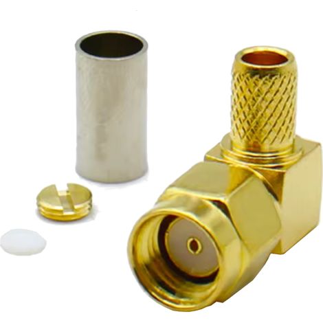 Connettore SMA-RP per cavo RG58, angolato (1/2)