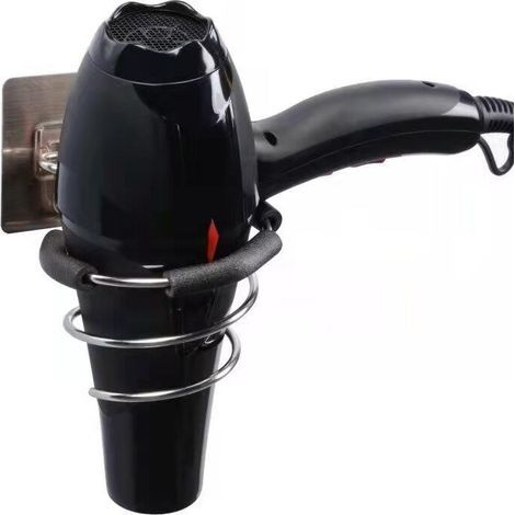 Porte Sèche-Cheveux, Support Mural pour Sèche-Cheveux Auto-adhésif en Acier Inoxydable sans Perçage, (1/5)