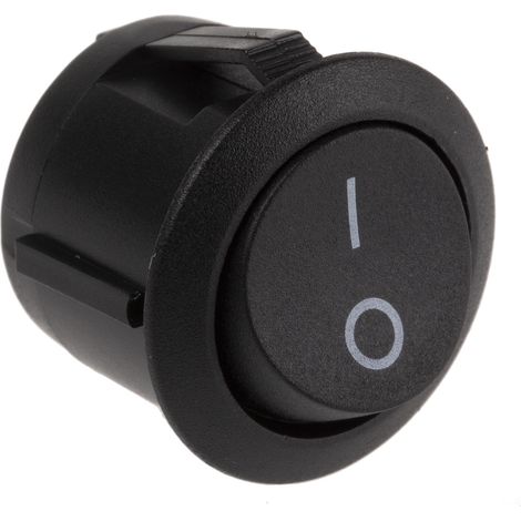 Rs Pro – Interrupteur à bascule unipolaire noir On-None-Off – Largeur 20.8mm – Hauteur 20.6mm – Courant 5A – Pour montage en panneau (1/4)