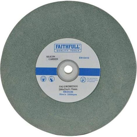 Faithfull General Purpose Grinding Wheel 200 x 25mm Green Grit FAIGW20025GG (1/2)