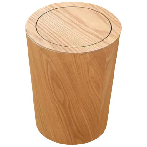 Poubelle en avec couvercle basculant corbeille à ronde pour cuisine tour 19x19x30 cm 7x7x12 Bois Papier (1/5)