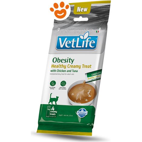 Farmina Cat Vet Life Obesity Creamy Treat al Pollo e Tonno - Bustina 60 Gr - Snack