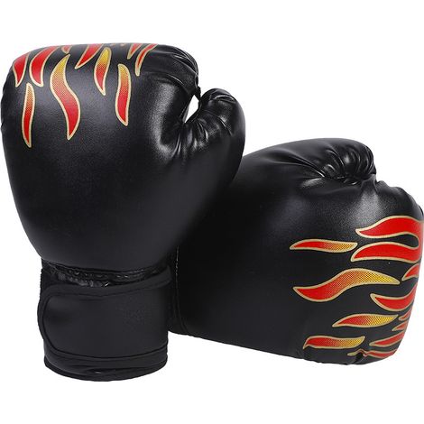 Gants de boxe pour enfants 3-13 ans, boxe thaïlandaise, kick-boxing, garçons et filles, noir