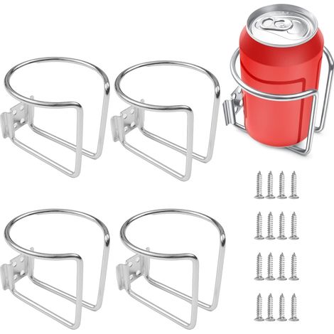 Lot de 4 porte-gobelets en acier inoxydable pour bateau, yacht, camion, voiture, appartement, camping-car (1/4)