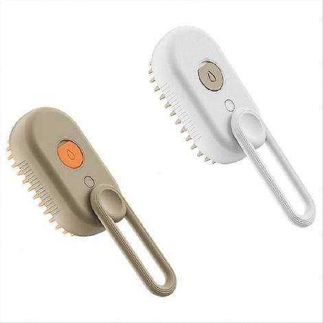 Brosse de massage à vapeur pour chat, brosse de toilettage pour animaux, peignes pour l'épilation, brosse de bain rechargeable à l'eau et au sel (lot de 2) (1/5)