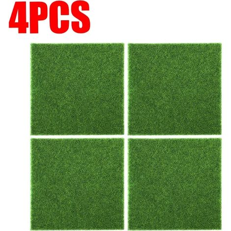 (4 articles) Gazon artificiel vert, tapis de jardin, décorations pour aquarium extérieur et mariage (1/5)