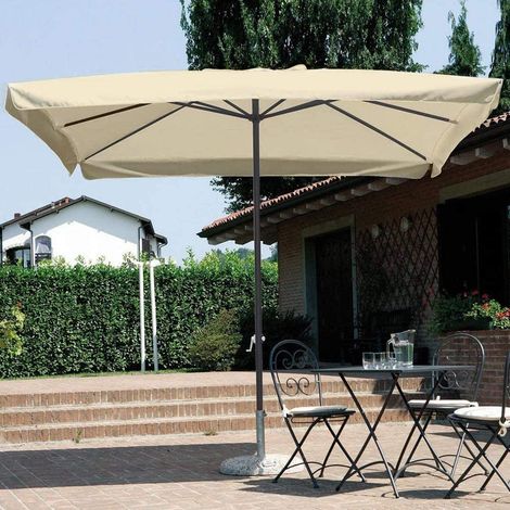 Ombrellone Giardino Palo Centrale 3x2 Beige Telo con pendente Chiusura Carrucola (1/5)