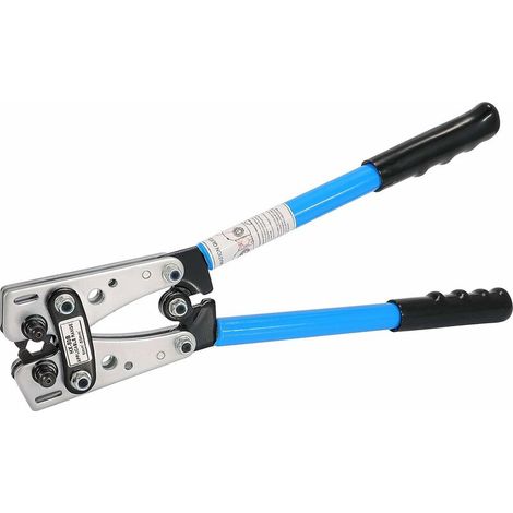 Pince à sertir cosse réglable professionnelle – Acier trempé SCM-40 – 6 réglages pour câbles 6/10/16/25/35/50 mm² – Pour électricien - AWG 10-0