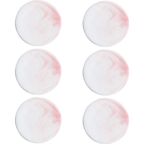 Dessous de verre en marbre, absorbants avec base en liège, ensemble de dessous de verre en céramique dorée, décoration rustique pour la maison (rose, octogonal)