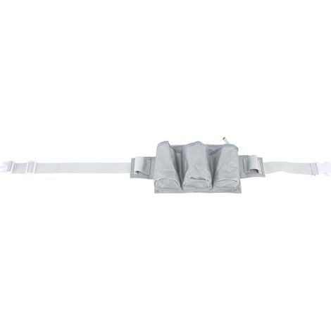 Ceinture de jardinage 6 poches 2 sangles imperméable Oxford réglable poche à outils pour camping familial extérieur gris (1/5)