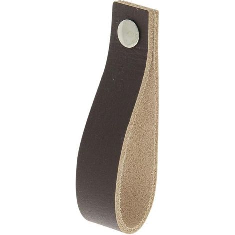 CADAP Ledertürknopf dunkelbraun mit 128 mm Abstand