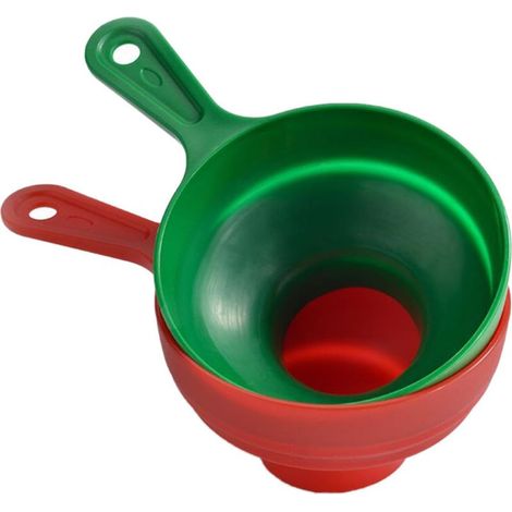 Set mit 2 zusammenklappbaren Trichtern zum Umfüllen von Flüssigkeiten und zum Einfüllen von Marmelade (1/5)