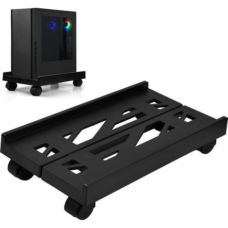 1 Pcs Stand de CPU Mobile, Chariot de Support de Tour PC d'Ordinateur de Sous Bureau, Support de Boîtier PC à Roulette, Étagère d'unité Processeur Centrale Réglable pour la Plupart des PC Max 80kg (1/5)