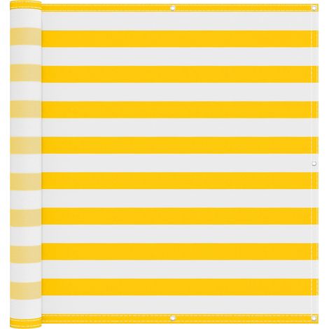 Balkonsichtschutz Gelb und Weiß 110 x 1000 cm Oxford-Stoff vidaXL