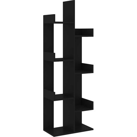 Maison Exclusive - Bücherregal Schwarz 48x25,5x140 cm Holzwerksto (1/5)