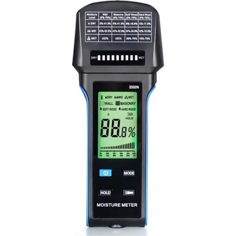 Humidimètre Mural Rechargeable 4 en 1 for cloisons sèches et Bois, Plage de Mesure: 0 à 75%