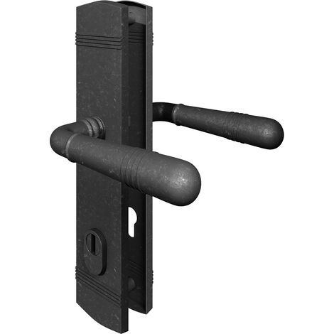 Schutzbeschlag Grau Langschild PZ Sicherheitsbeschlag Drücker / Drücker DIN 8/72