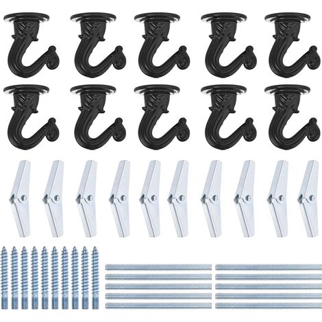 10 pièces de crochets pont avec quincaillerie zinc noir 29x38mm pour les suspensions lustre (1/5)