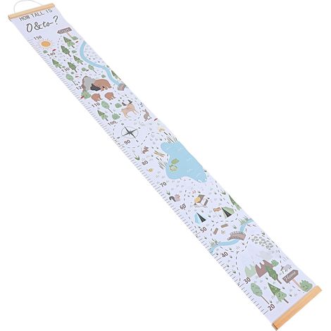 Tableau de Croissance pour Garçon et Filles Règle de Hauteur Murale en Toile et Bois, Design Créatif et Cartoon, Mesure Amovible pour Chambre ou Maternelle (1/5)