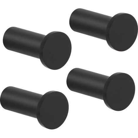 4er-Pack runde Schraubhaken zur Wandmontage – Edelstahl – Robust – Badezimmer – Schlafzimmer – Küche – Flur – Handtuchhalter – 16 x 35 mm – Schwarz