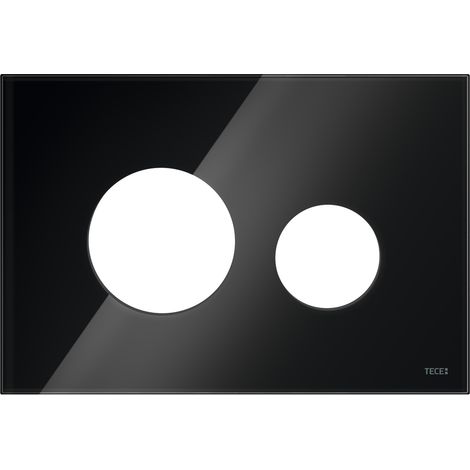 Tece loop Blende für WC-Betätigungsplatte, Glas Schwarz glänzend (1/4)
