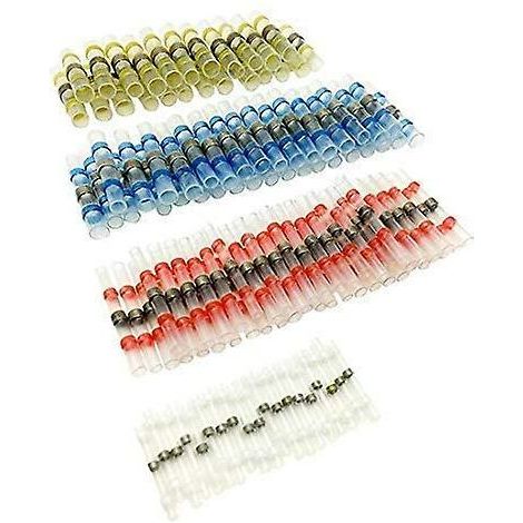 50 pezzi connettori per giunti saldati, saldature termorestringenti connettori elettrici isolati impermeabili rame automobilistico marino (23 rosso 12 blu 10 bianco 5 giallo) (1/5)