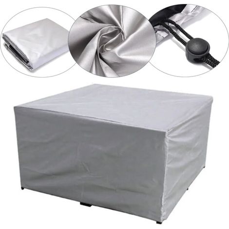 Wasserdichte Schutzhülle für Gartenmöbel, Regen- und Schneeschutz für Sofa, Tisch und Stühle, staubdicht, 126 x 126 x 74 cm – Crezuo