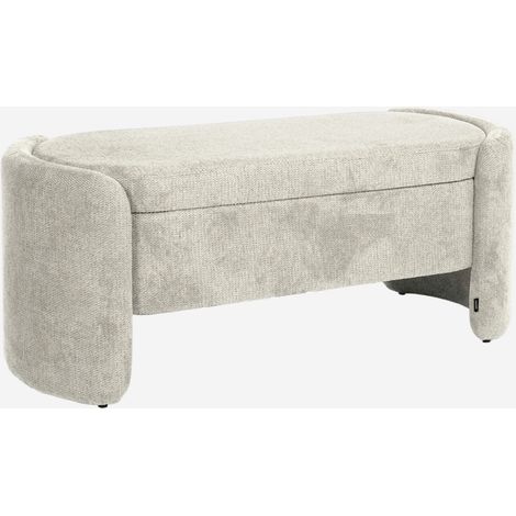 Panca contenitore, fondo letto contemporaneo in tessuto