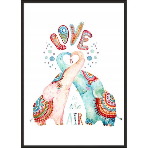 PÓSTER CON MARCO 53x73 cm Elefantes P998 (1/4)