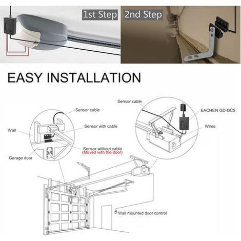 Contrôleur intelligent WiFi pour porte de garage GD-DCS noir, compatible Alexa et Google Home (1/4)