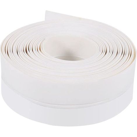 Bande d'étanchéité autocollante en caoutchouc de silicone pour porte et fenêtre - 3,5 cm de large - Étanche - Coupe-vent - Anti-poussière - Insonorisant - 5 m (blanc) A (1/5)