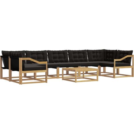 Set di divani da esterno 8 pz Bianco e Nero vidaXL (1/5)