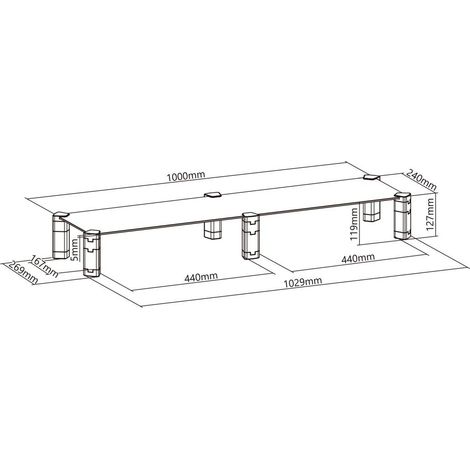 Soporte para ordenadores Maclean MC-936 vidrio templado 20 kg (1/3)