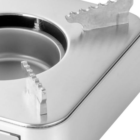 Réchaud de pique-nique portable de type tiroir, mini réchaud à fondue domestique, réchaud sec pour hôtels et restaurants, réchaud à alcool, Moonlight Silver. (1/5)