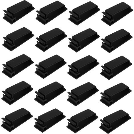 Organisateur de Câbles USB Adhésif Noir 20 Pièces Pa66 pour Rangement Câbles de Données et Clavier, Pose Simple, Format Léger, Lot de 20 Clips (1/5)