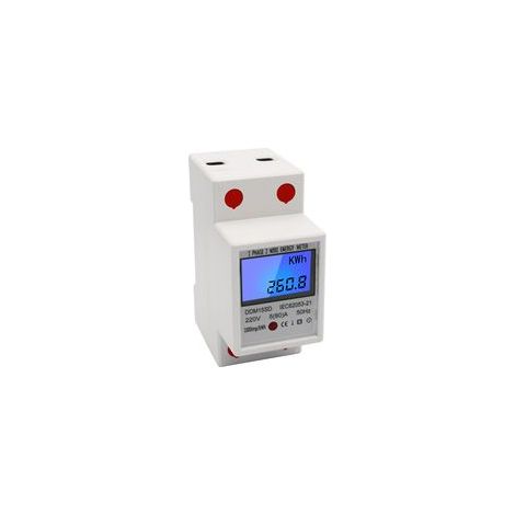 Keyoung – Compteur d'énergie monophasé 5-80A 220V 50Hz – Compteur électronique kWh avec affichage LCD rétroéclairé – Montage rail DIN - DIN 5-80 A (1/5)