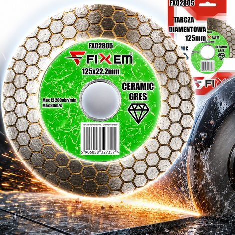 Disco diamantato da 125 mm per ceramica esagonale (1/4)