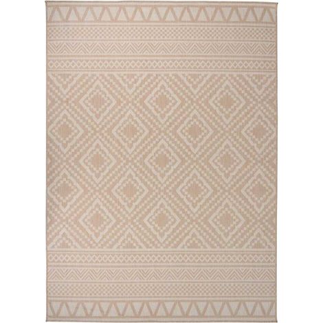 Tapis à tissage plat d'extérieur 200x280 cm Rayures brunes (1/5)