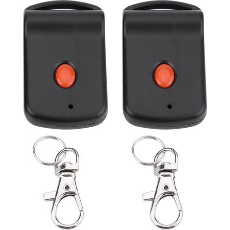 Jeffergarden Télécommande de porte de garage pour voiture, 2 porte-clés de contrôle de portail noirs 23A 12V en plastique 1 bouton 276W pour 300 MHz multicode (1/5)