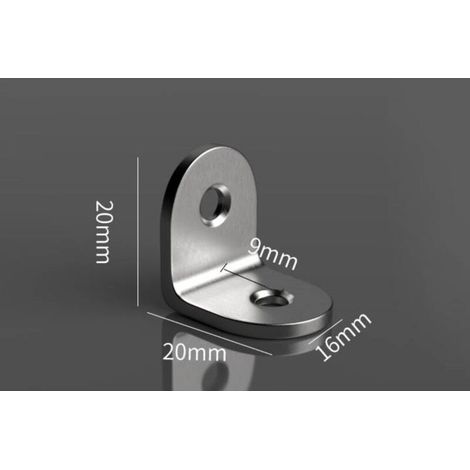 50PCS équerre de Fixation 20x20 mm Equerre Fixation en Acier Inoxydable équerre étagère Angle 90 Degrés Equerre en U Support d'angle (1/4)