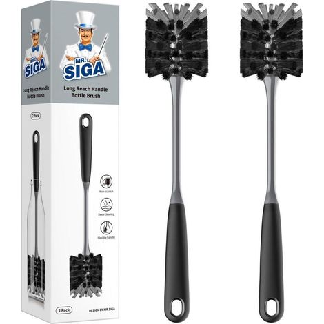 MR.SIGA Langgriff-Flaschenbürste Gläserbürste Reinigungsbürste Wasserflasche 2 (1/5)