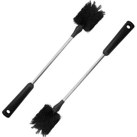 Pack de 2 brosses pour bouteille d'eau, brosse à frotter pour biberons en acier inoxydable avec manche long, brosse de nettoyage pour gourde, tasses, assiettes, tasses à café, verrerie, verres à boire (1/5)