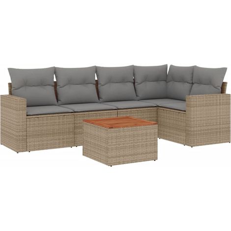 Maison Exclusive - Patio Sofa Set 5-Posti Mix beige e grigio (1/5)