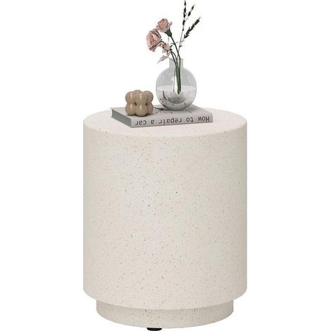 Mesa auxiliar gris efecto hormigón mineral, medidas 37 × 37 × 43 cm. Diseño rústico contemporáneo para tu hogar (1/5)