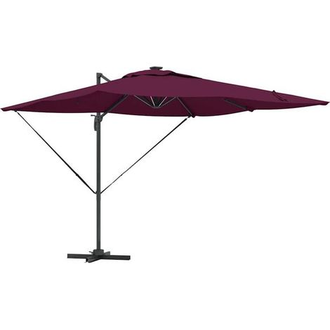 Parasol Bordeaux, 286 x 284 x 270 cm, en aluminium et fibre de polyester. (1/2)