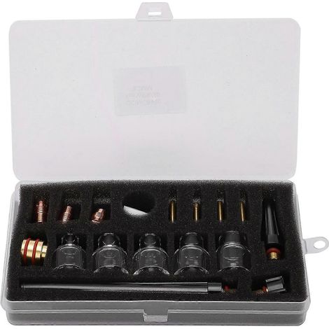 Kit d'accessoires pour chalumeau de soudage, buse pour bécher en verre, pièces d'usure en laiton pour pistolet de soudage argon WP9/20