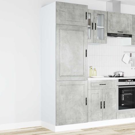 Kitchen Cupboard "Porto" Concrete Grey Engineered Wood vidaXL