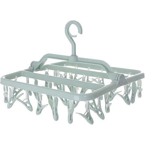 Séchoir chaussettes 32 pinces - Pliable - Intérieur/Extérieur (1/5)